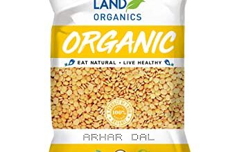 Natureland Organics Arhar / Toor Dal 1 Kg - Organic Healthy Pulses