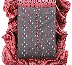 Sun Fashion And Lifestyle Women's Cotton Print Unstitched Salwar Suit Material, 2 Mtr Printed Cotton Salwar, Stylish Chiffon Printed Dupatta (Design 81; Free Size)