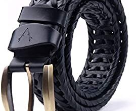 VOGARD Men's Genuine Braided Leather Belt (Free Size)