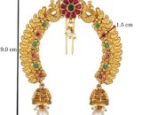 Peora Traditional Ethnic Gold Plated Juda Pins with Pearl Jhumki Drops Maharashtrian Wedding Engagement Wear Bridal Hair Accessories for Girls and Women