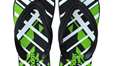 POLITA mens Mens Red Geom Flip Flops Slipper