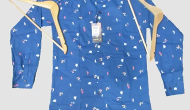 Men's Heavy Cotton Twill Printed Blue Full Sleeve Shirt