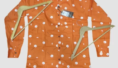 Men's Heavy Cotton Twill Printed Orange Full Sleeve Shirt