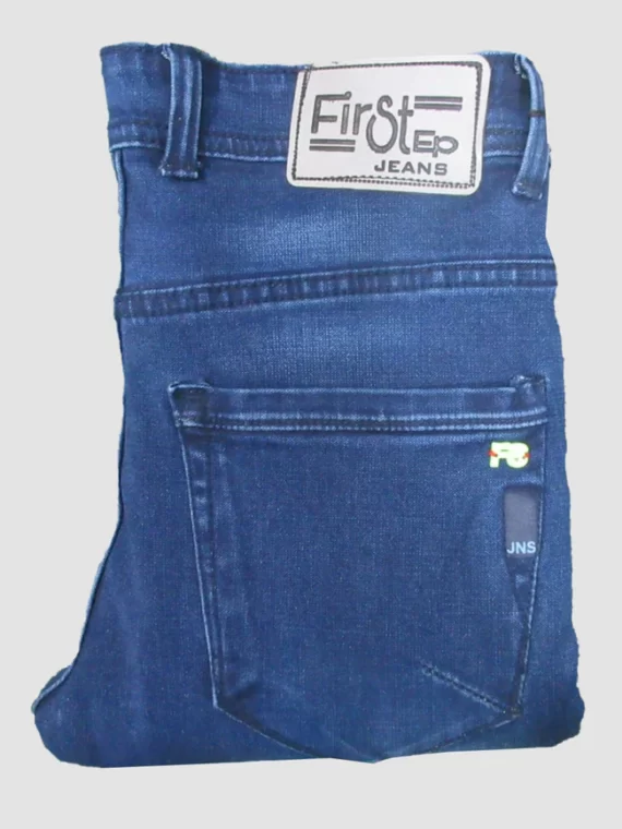 Men's Heavy Denim Knitted Dark Blue Jeans