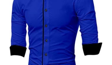 Men's 100% Cotton Solid Blue Full Sleeve Shirt