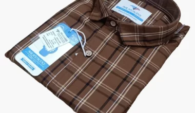 Men's 100% Cotton Brown Checked Shirt