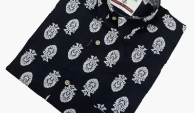 Men's 100% Cotton Black Printed Shirt